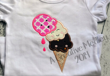 Kawaii Ice Cream Cone Applique