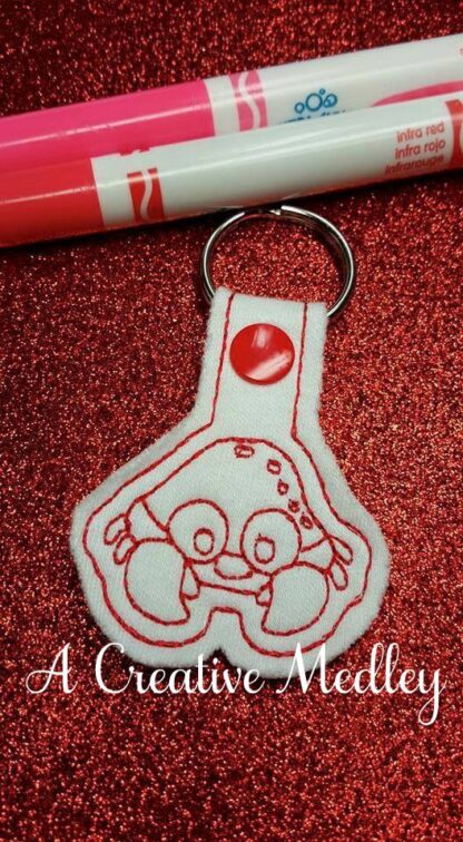 In the hoop Doodle It Crab Keyfob