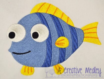 Blue Tang Filled embroidery design