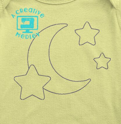 Redwork Moon and Stars