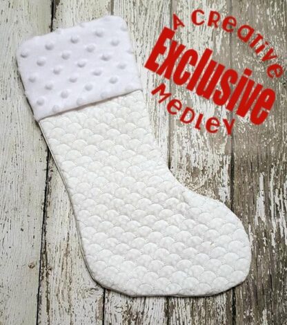 In the hoop Stocking with Cuff and Shells Motif