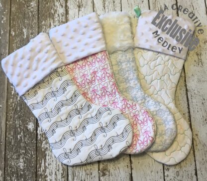 In the hoop Stocking with Cuff and Music Motif - Image 2