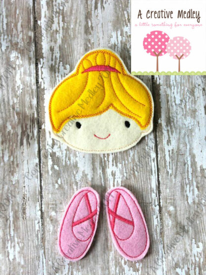 Ballerina Head and Shoes Dangle feltie