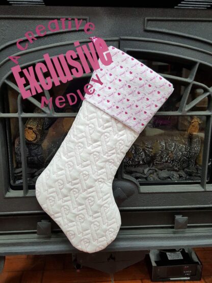 In the hoop Stocking with Cuff and Awareness Ribbon Motif
