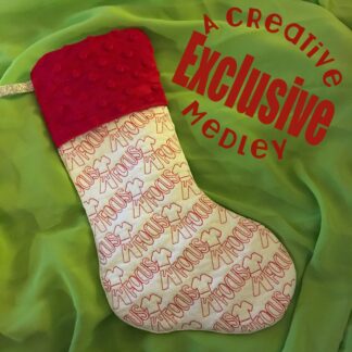 In the hoop Stocking with Cuff and Martial Arts Motif