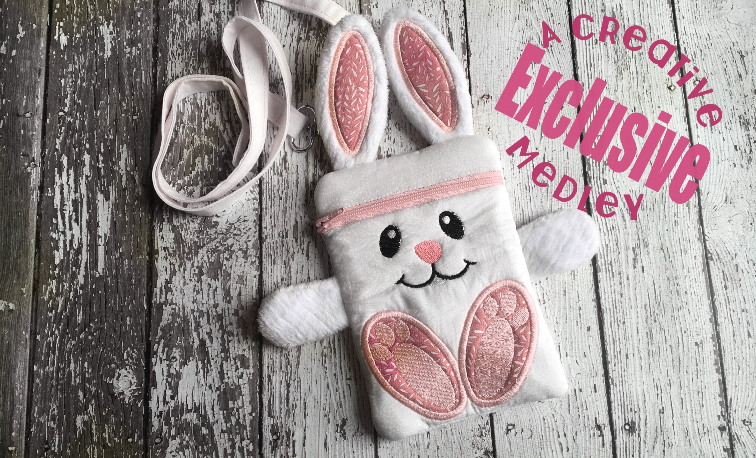 Bunny Critter Zipper Bag In the Hoop for 5×7 hoops