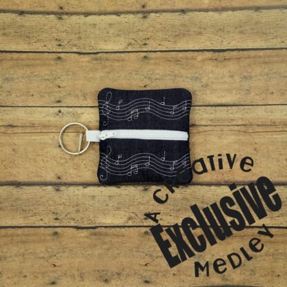 Music Motif Zipper Bag In the Hoop - for 4x4 hoops