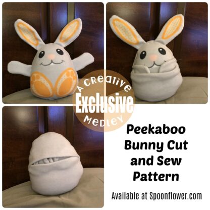 SPOONFLOWER Printed Peekaboo Bunny Cut and Sew Pattern Instructions