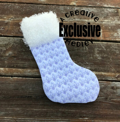 In the hoop Stocking with Cuff and Fleur-de-lis Motif