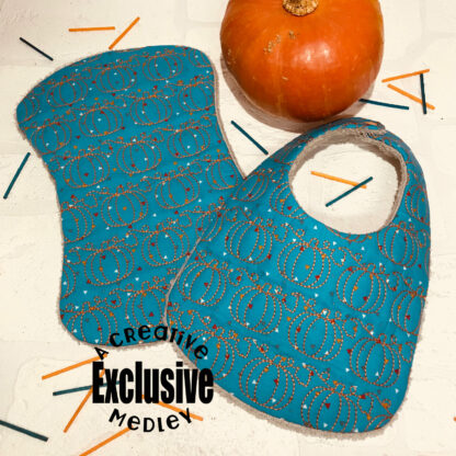 Pumpkins Burp Cloth - In the Hoop - for large hoops - Image 2