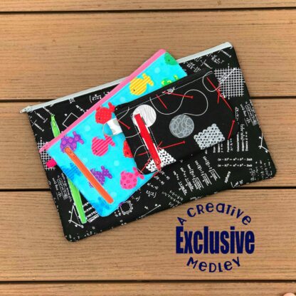 In the hoop zipper bag with top zipper and vertical welt pocket in 3 sizes - 5x7 - 7x11 - Image 3